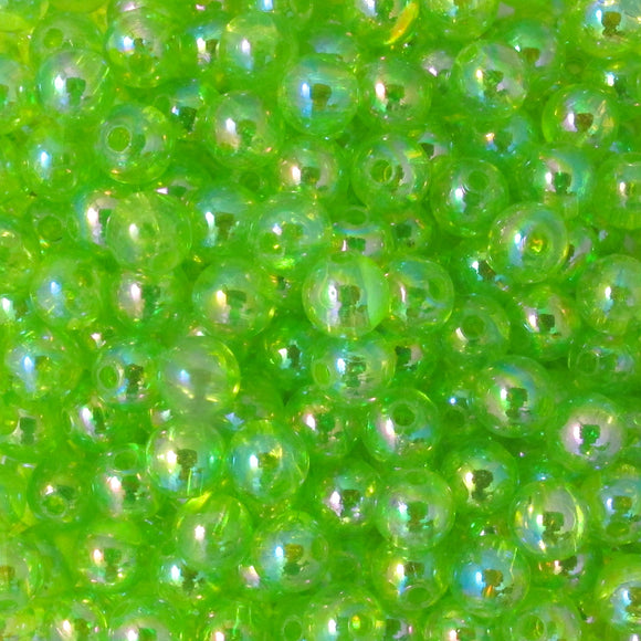 Plas 6mm rnd trans LIME AB 200pcs