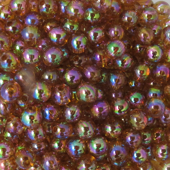 Plas 6mm rnd TRANS LATTE AB 200pcs