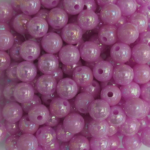 Plas 6mm rnd OPAQUE LAVENDER AB 200pcs