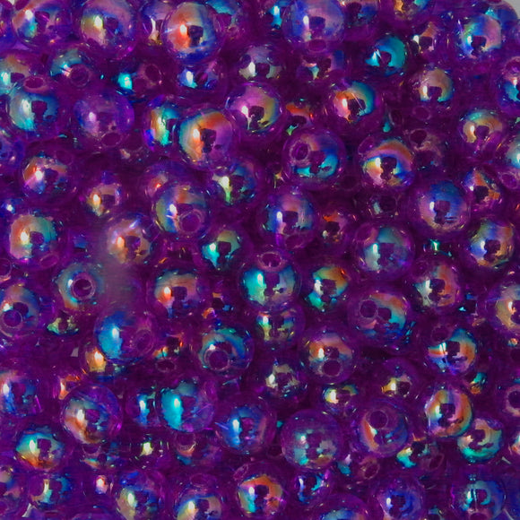 Plas 6mm rnd TRNS PURPLE AB 200pcs