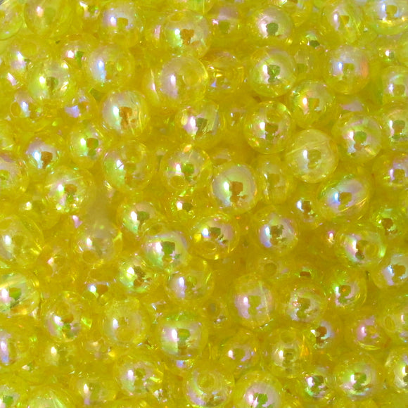 Plas 6mm rnd TRNS ;LEMON AB 200pcs