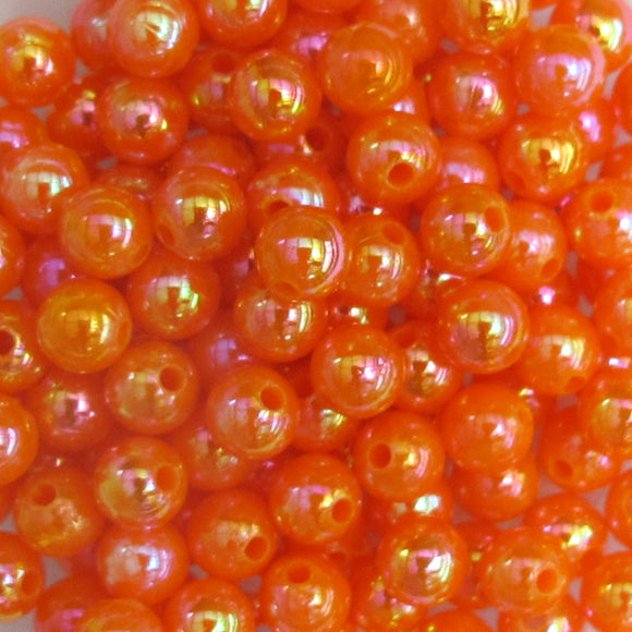 Plas 6mm rnd OPAQUE ORANGE AB 200pcs