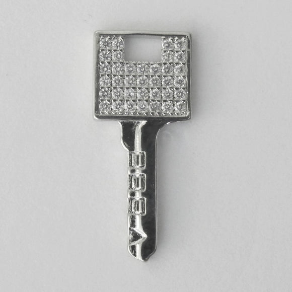 Metal 23mm key diamantes NF Silver 1pc
