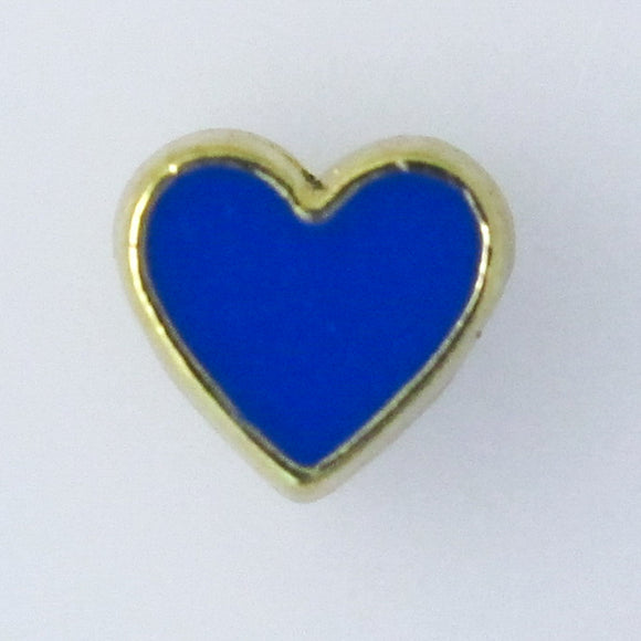 Metal 8mm heart 1mm hole gld/royal 4pcs