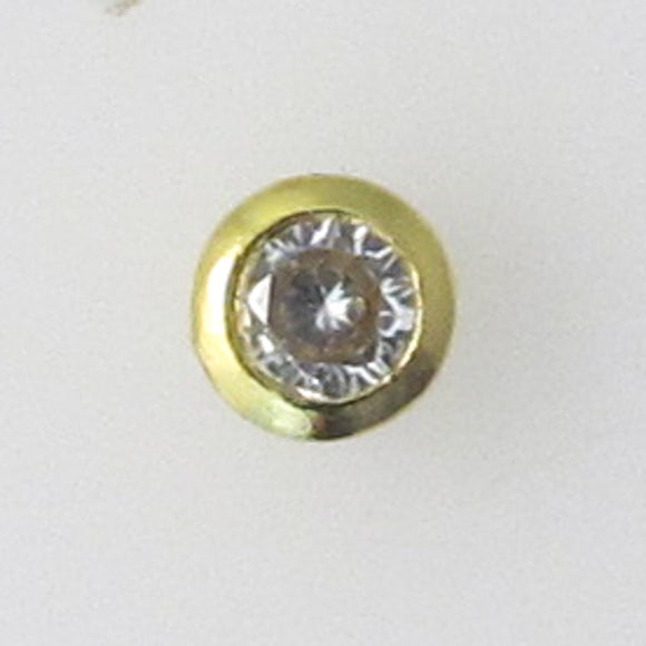Metal 4mm diamantes side hole NF Gold 6p