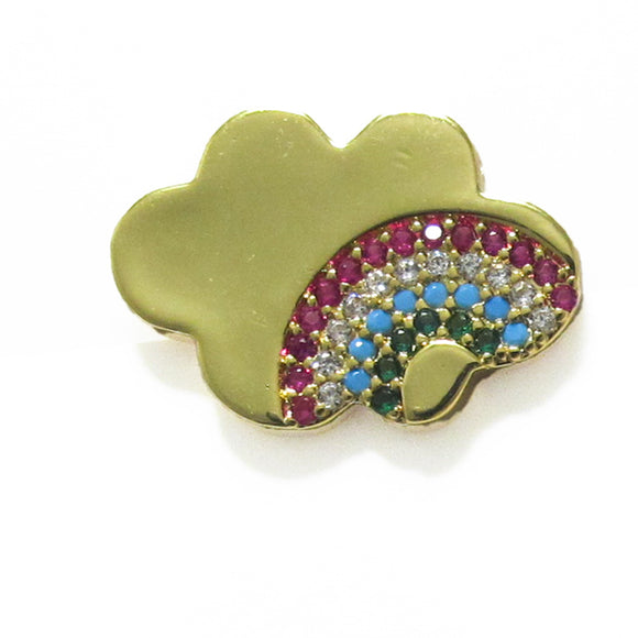 Metal 16mm rainbow diam cloud NF Gold 1p