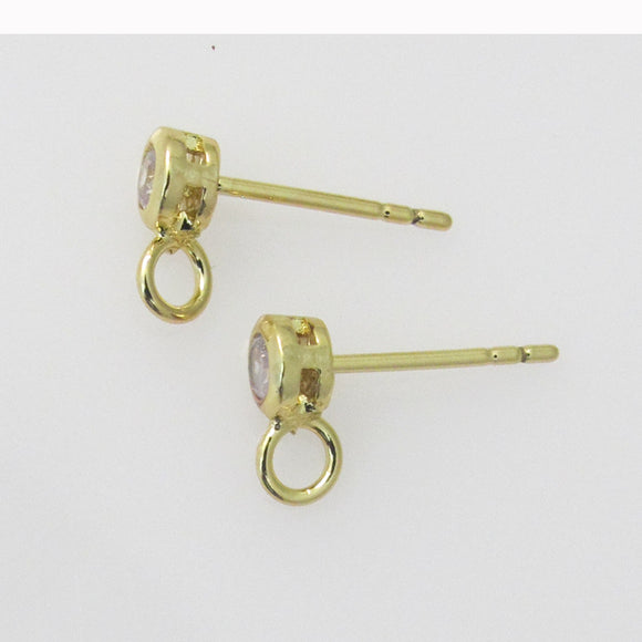 Metal 4.5mm Diam E/Ring stud NF GLD 2pc
