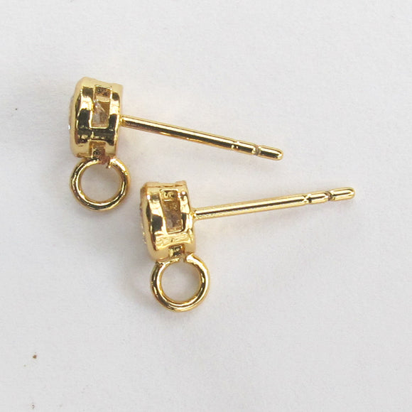 Metal 5.5mm Diam E/Ring stud NF GLD 2pc