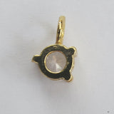 Metal 7mm charm diamante NF Gld 2pcs