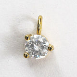 Metal 7mm charm diamante NF Gld 2pcs