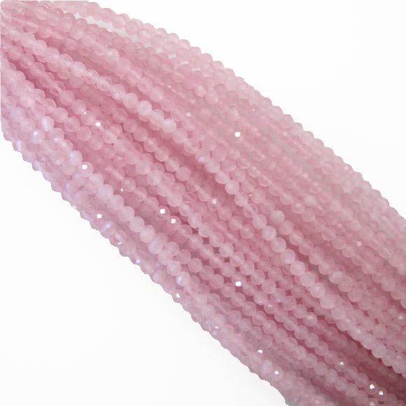 Cg 3mm rnd faceted catseye pink 58pc