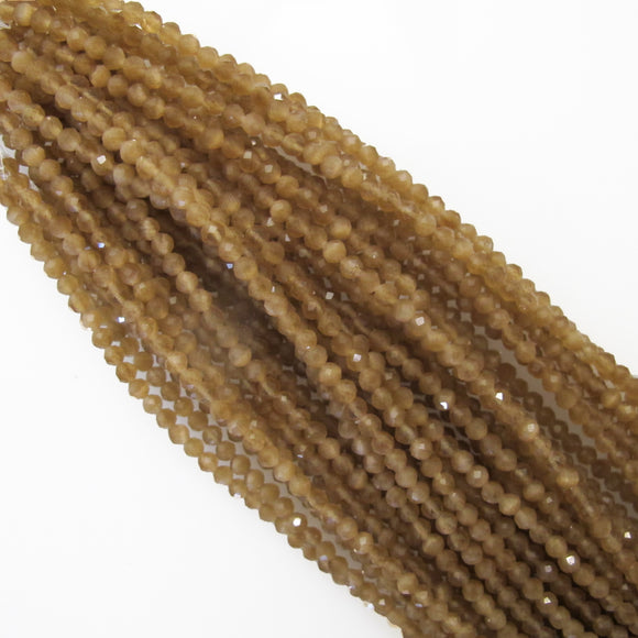 Cg 3mm rnd faceted catseye latte 58pc