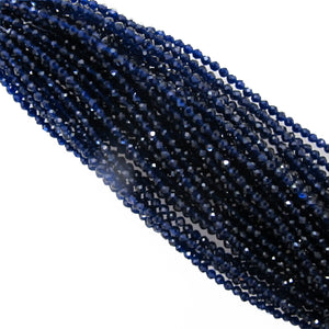 Cg 3mm rnd faceted catseye navy 58pcs.