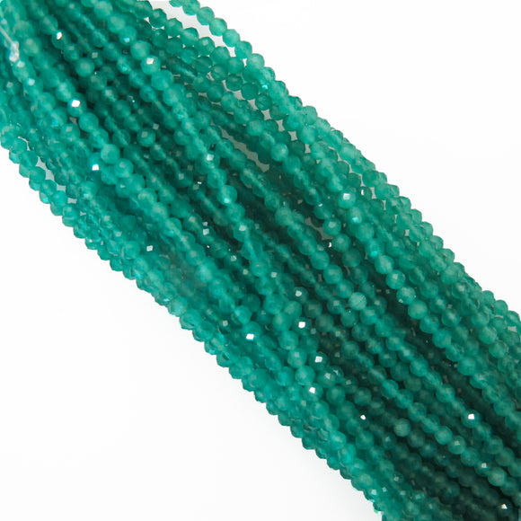 Cg 3mm rnd faceted catseye teal 58pc