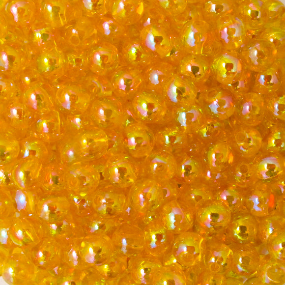 Plas 6mm rnd TRNS TANGERINE AB 40g/390pc