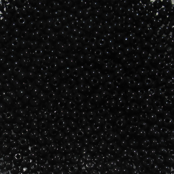 Cz size11 seed bead opaque black 10grams