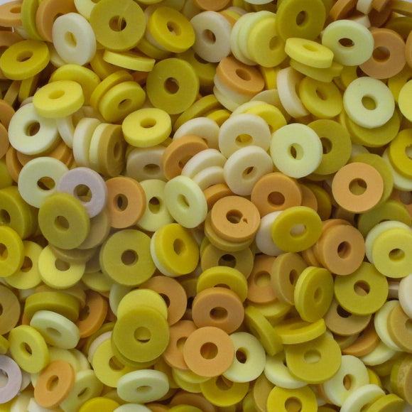 Clay 6mm heishi yellow mix (300+p) 25g