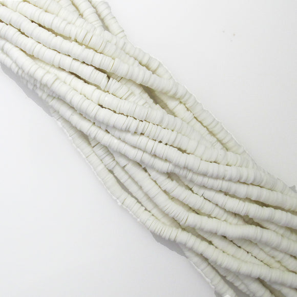 Clay 6mm heishi White 40 cm