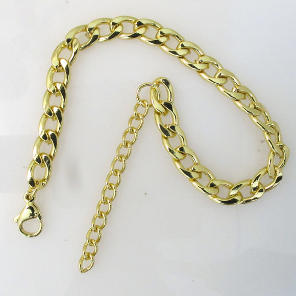 Metal Bracelet curb link18cm+ NF GLD 2pc