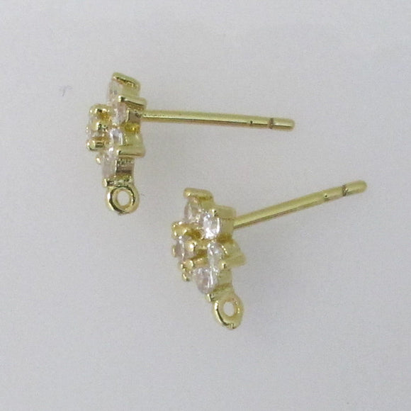 Metal 8mm Snow Flake E/R Stud NF Gld 2pc