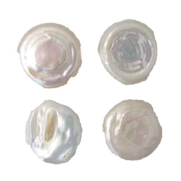 Semi Prec 16mm coin pearl natural 4pcs