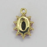 Metal 10mm Drop Fuchsia/Blk NF GLD 2pcs