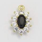 Metal 10mm Drop Black/Clear NF GLD 2pcs