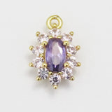 Metal 10mm Drop Amethyst/Rose NF GLD 2pc