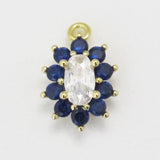 Metal 10mm Drop Clear/Navy NF GLD 2pcs