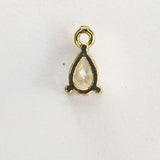 Metal 8mm Drop Clear NF GLD 4pcs