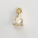 Metal 8mm Drop Clear NF GLD 4pcs