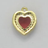 Metal 10mm heart Rose NF GLD 2pcs