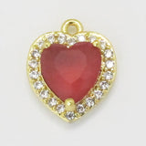 Metal 10mm heart Rose NF GLD 2pcs