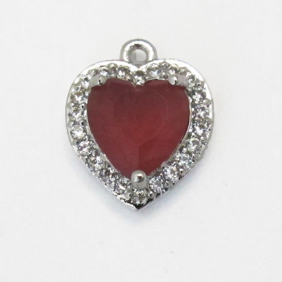 Metal 10mm heart Rose NF NKL 2pcs