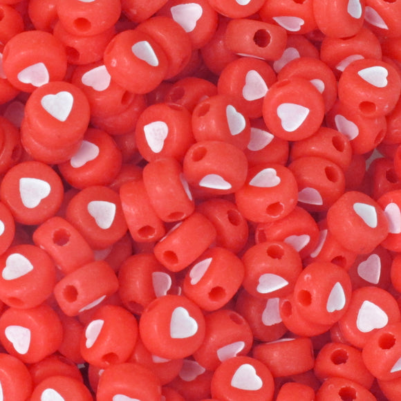 Plas 7mm coin heart strawberr/white 400p