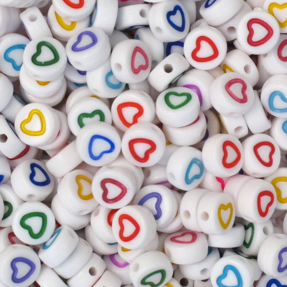 Plas 7mm coin heart L white/colours 340p