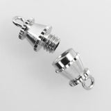 Metal 15mm screw clasp NF NICKEL 4pcs