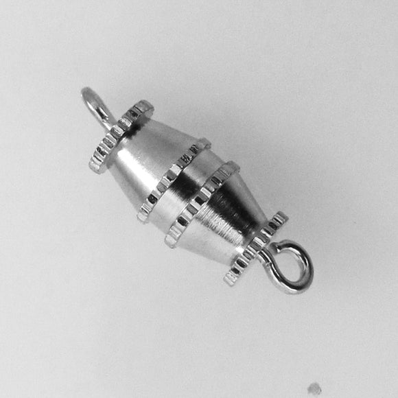 Metal 15mm screw clasp NF SILVER 4pcs