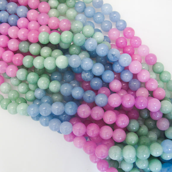 Semi Prec 8mm rnd jade bubblegum 45pcs