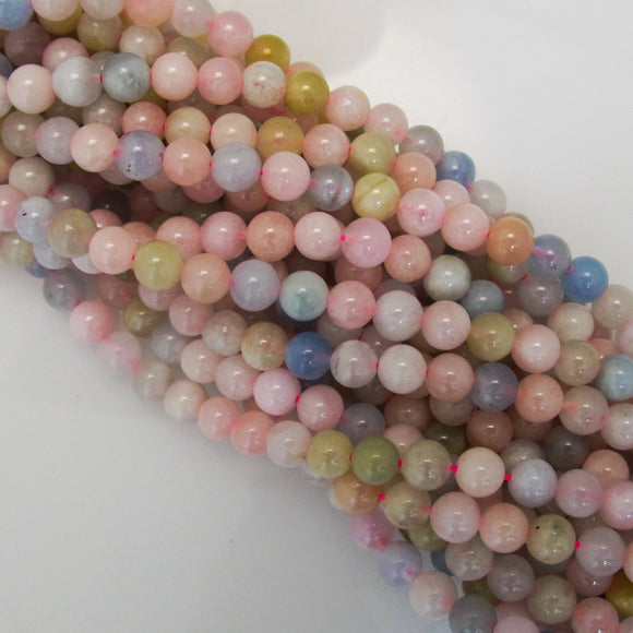 Semi prec 6mm rnd Morganite Nat 55pcs