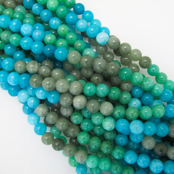 Semi Prec 8mm rnd jade MOUNTAINS 45pcs