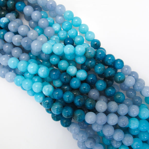 Semi Prec 8mm rnd jade OCEAN 45pcs