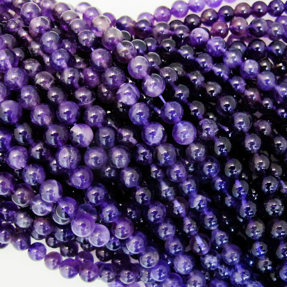 semi prec 8mm rnd A QUALITY Amethyst 45p