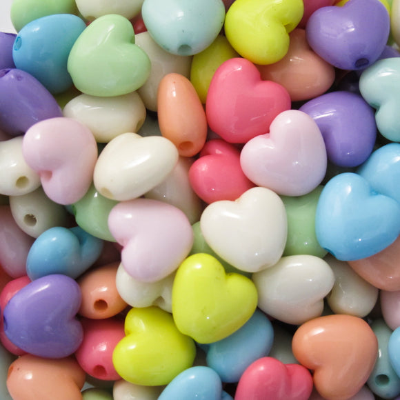 Plas 10mm heart V hole pastel 155+pc