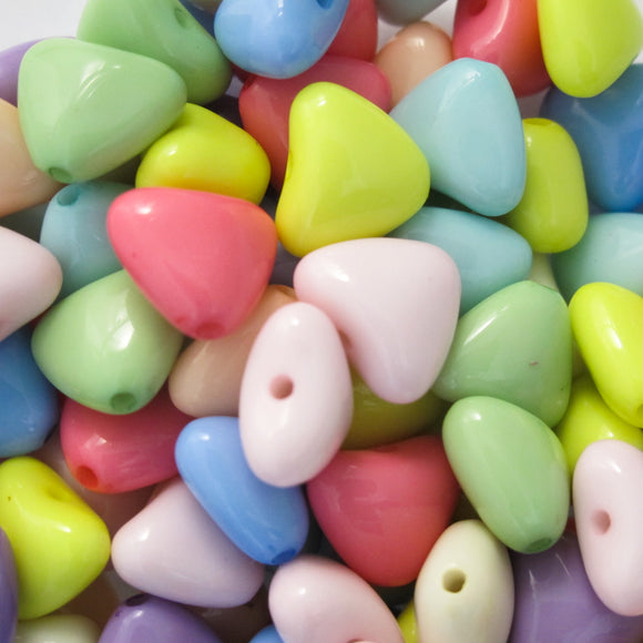 Plas 12mm heart V hole pastel 90pcs NFD