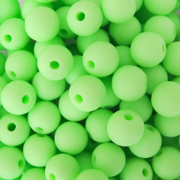 Plas 8mm rnd 1.2mm hole matt lime 140+pc