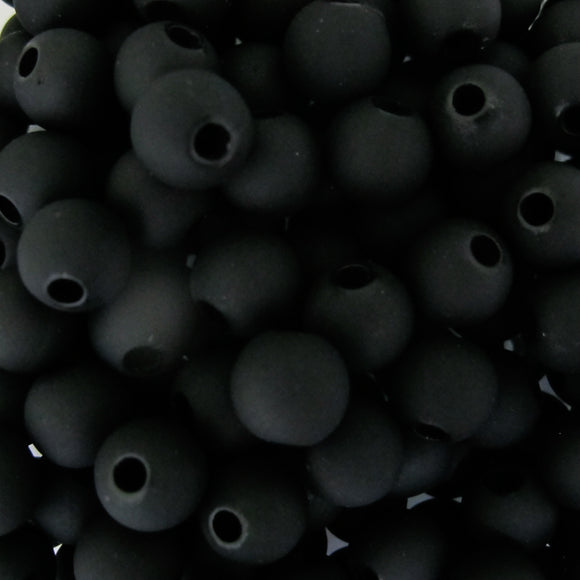 Plas 8mm rnd 1.2mm hole matt black 140+p