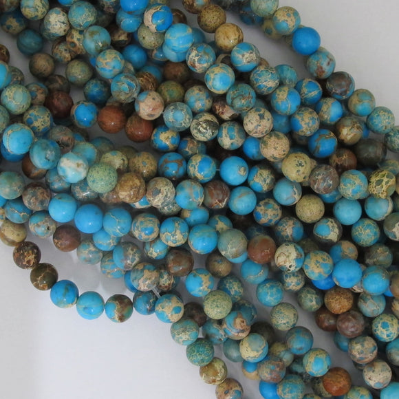 Semi Prec 8mm rnd new turquoise 48+pcs