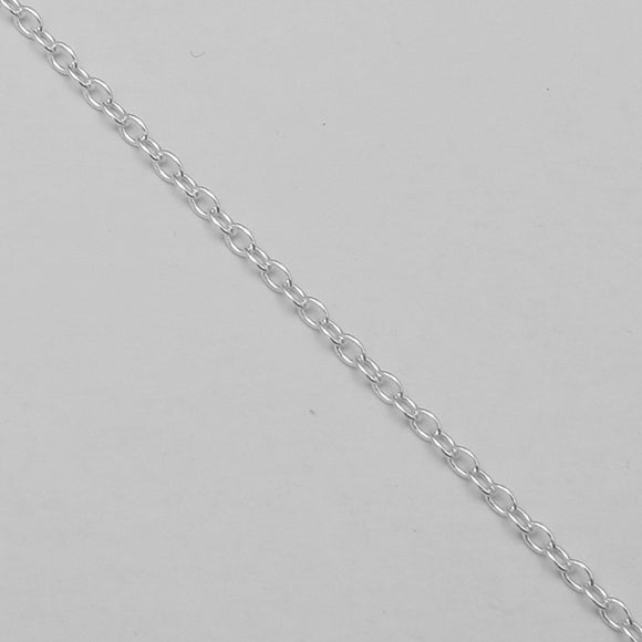Sterling sil 2.5mm x 2mm oval chain 50cm