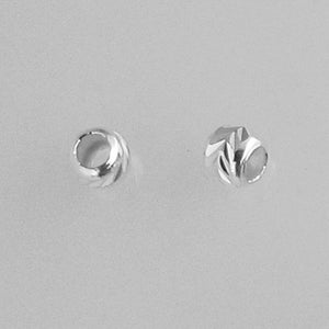 Sterling sil 2mm faceted 1.2mm hole 10pc